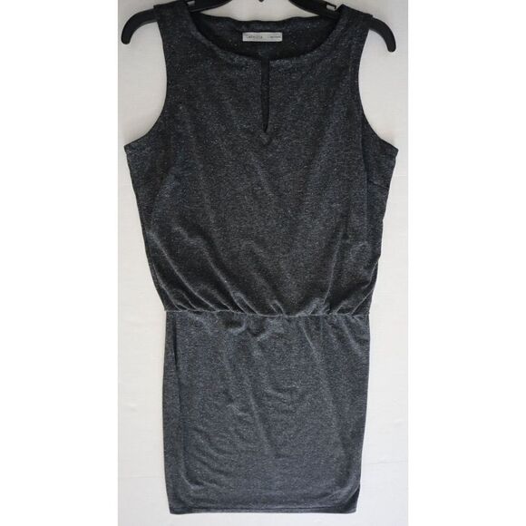 Athleta Women's Sz S Charcoal Gray Heather Vida Sleeveless Drop Waist Tank Dress - Picture 7 of 9